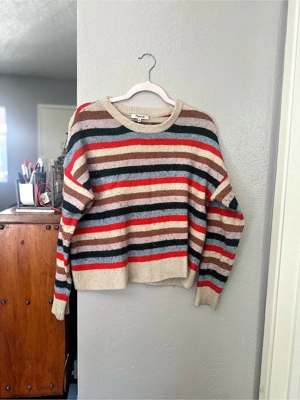 Madewell Striped Crewneck Sweater Multicolor Small
